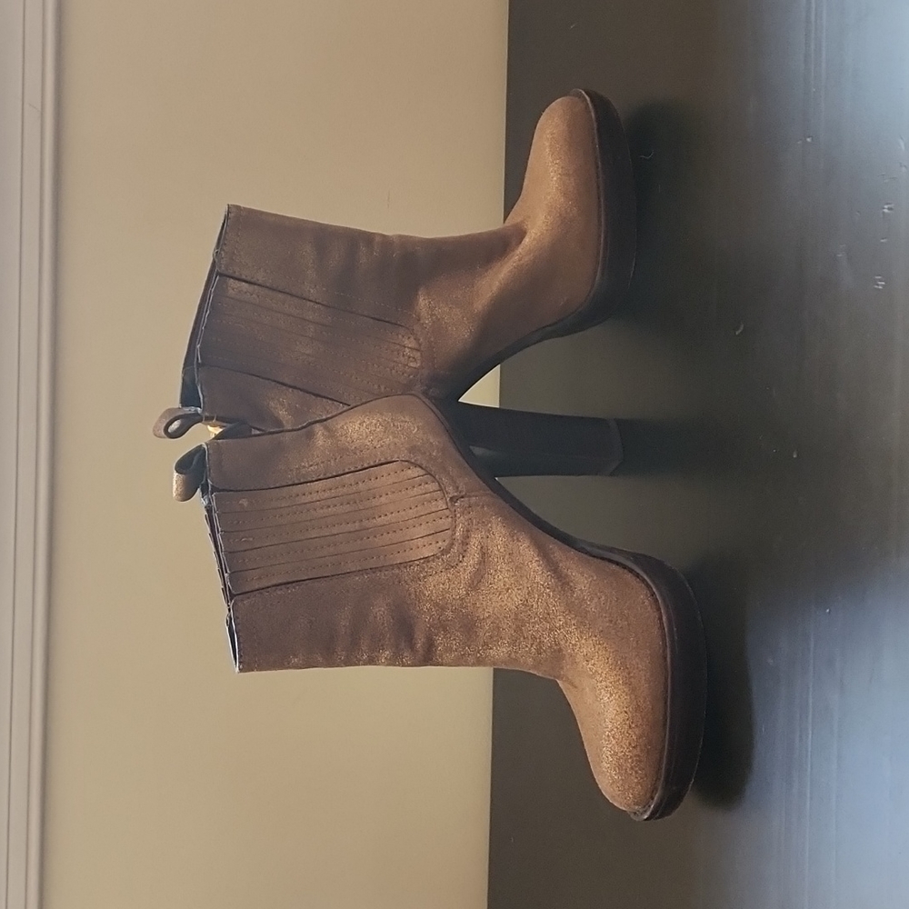 Tory Burch Gold Ankle Boots